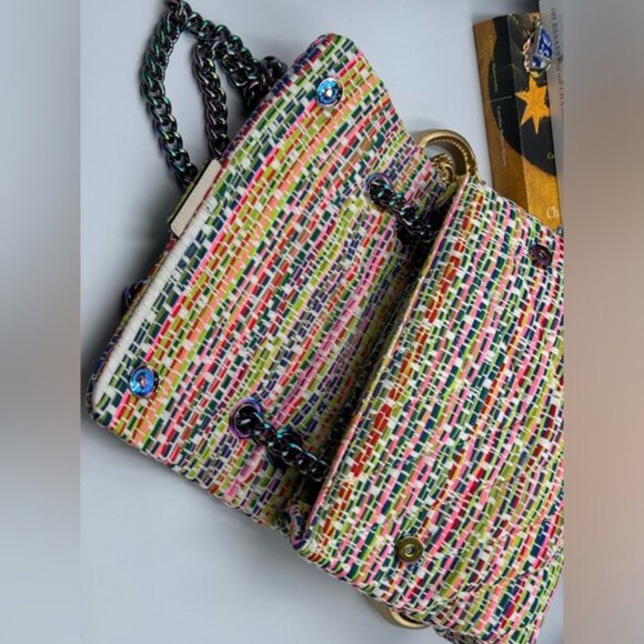 🆕 KURT GEIGER LONDON 🧿 NWOT Large Tweed Kensington, Multicolour Woven - Picture 10 of 15